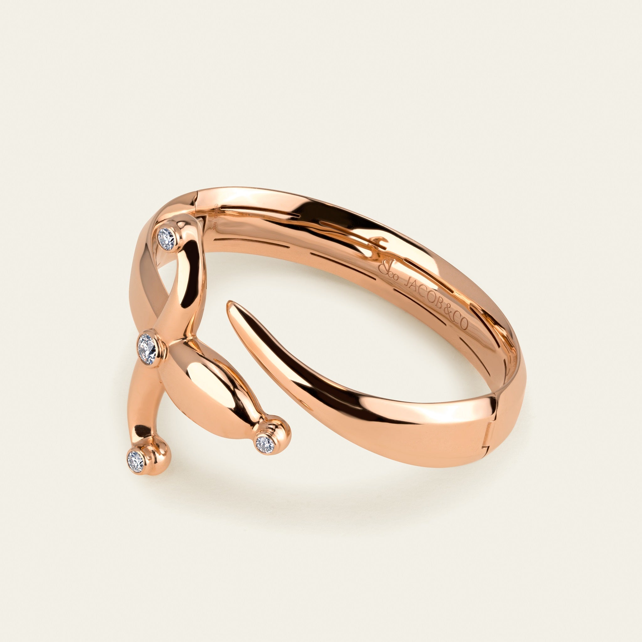 Espada Bangle_Rose Gold_White Diamonds_2