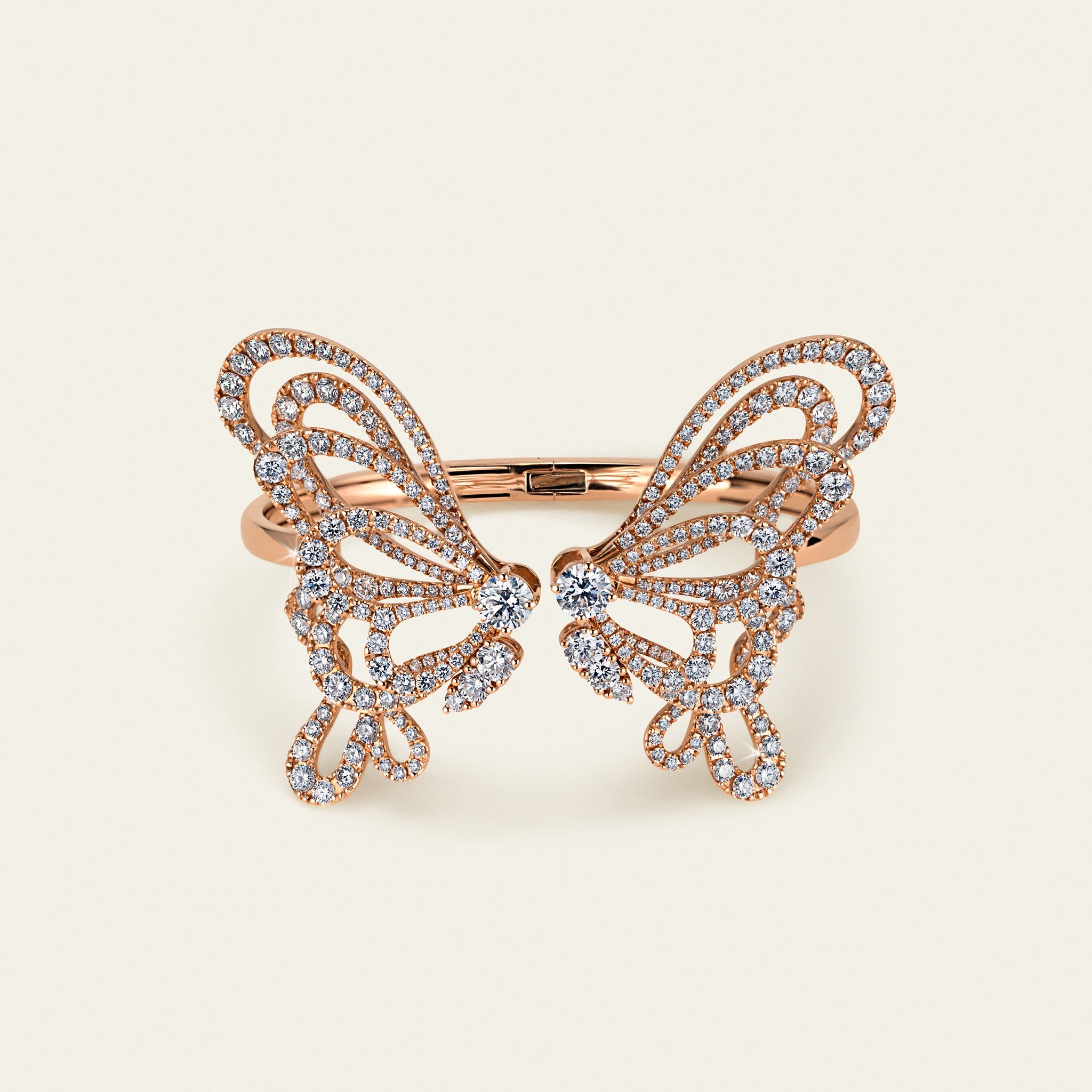 Papillon Bangle_Rose Gold_White Diamonds_1