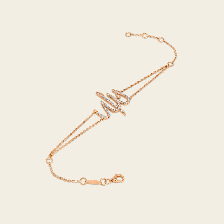 Sharq Diamond Bracelet_Rose Gold_White Diamonds_3