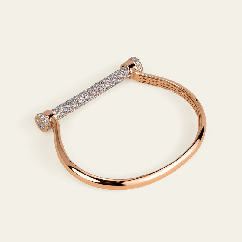 Estribo Bangle_Rose Gold_White Diamonds_4