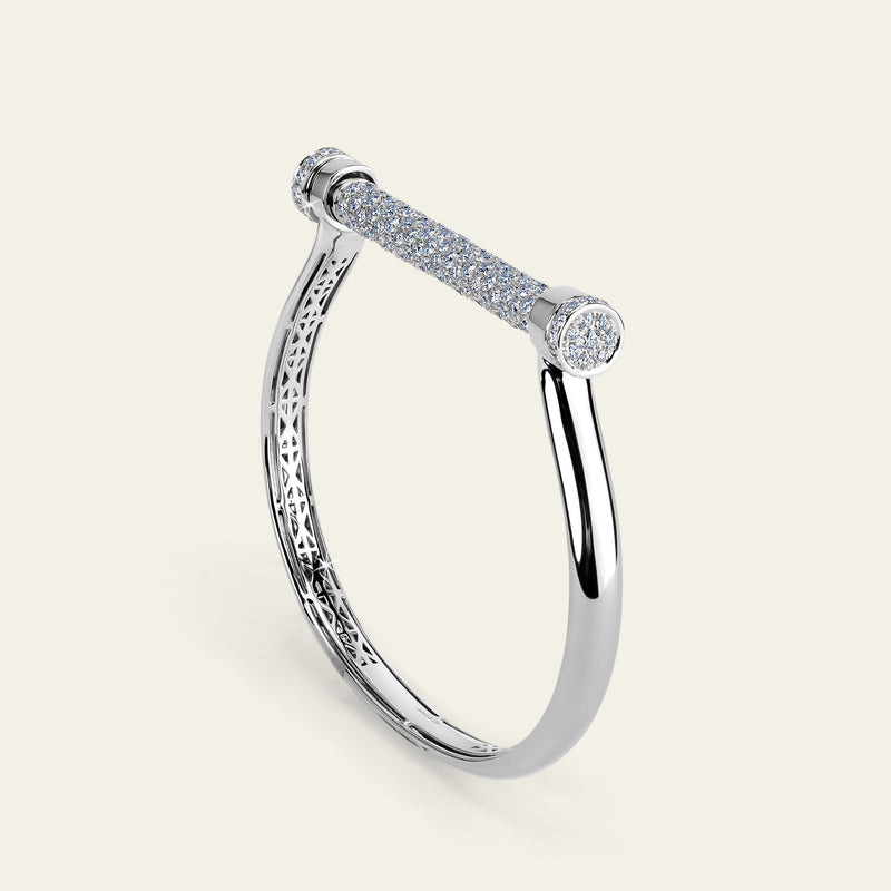 Estribo Bangle_White Gold_White Diamonds_1