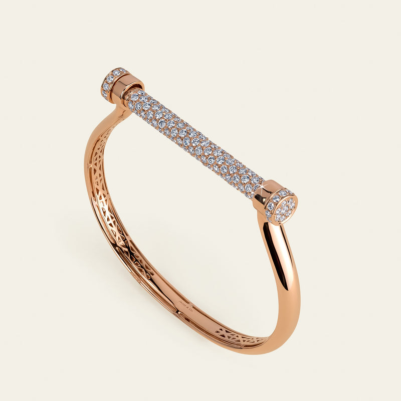 Estribo Bangle_Rose Gold_White Diamonds_2