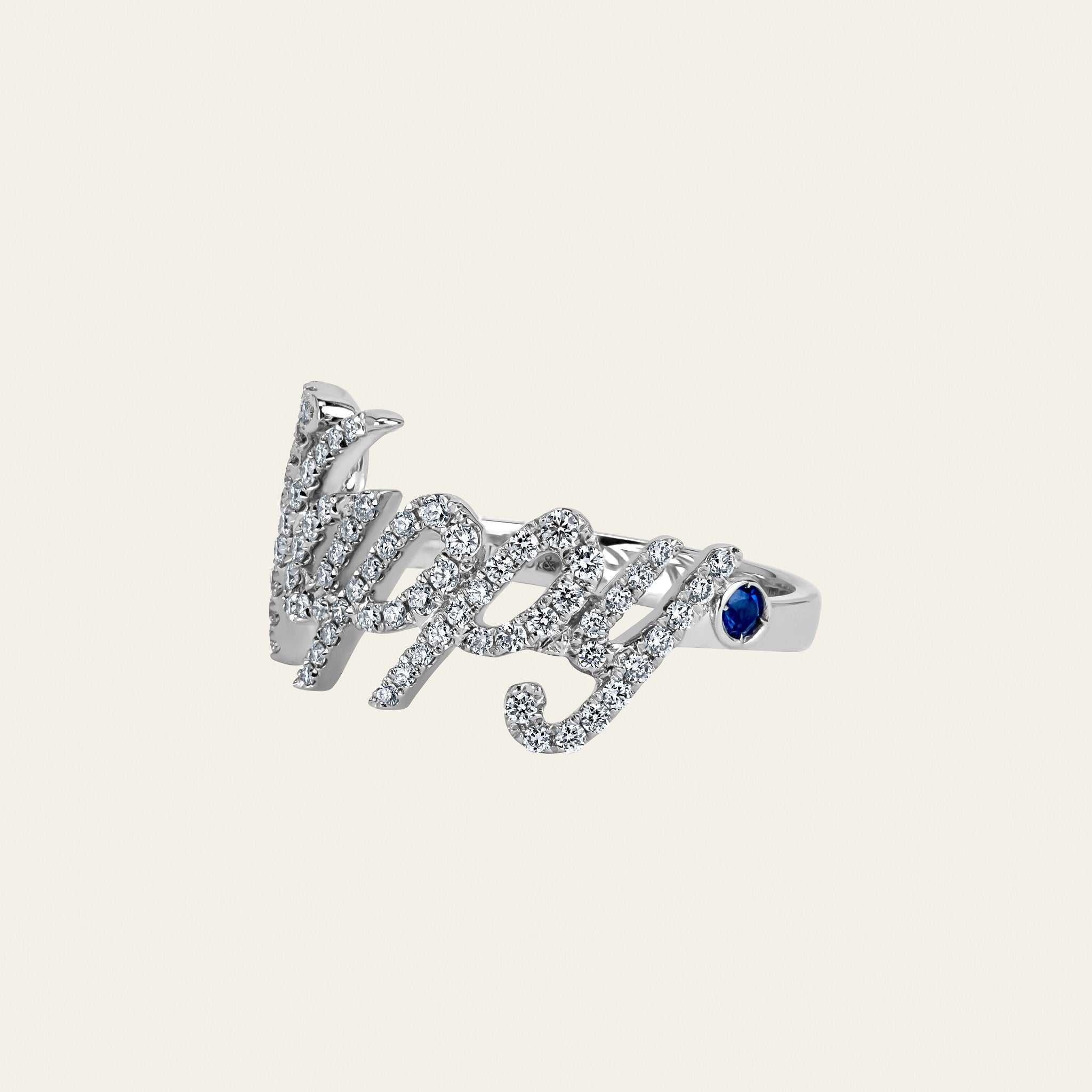 You Are You Happy Diamond Ring_White Gold_ Sapphire_White Diamonds_2
