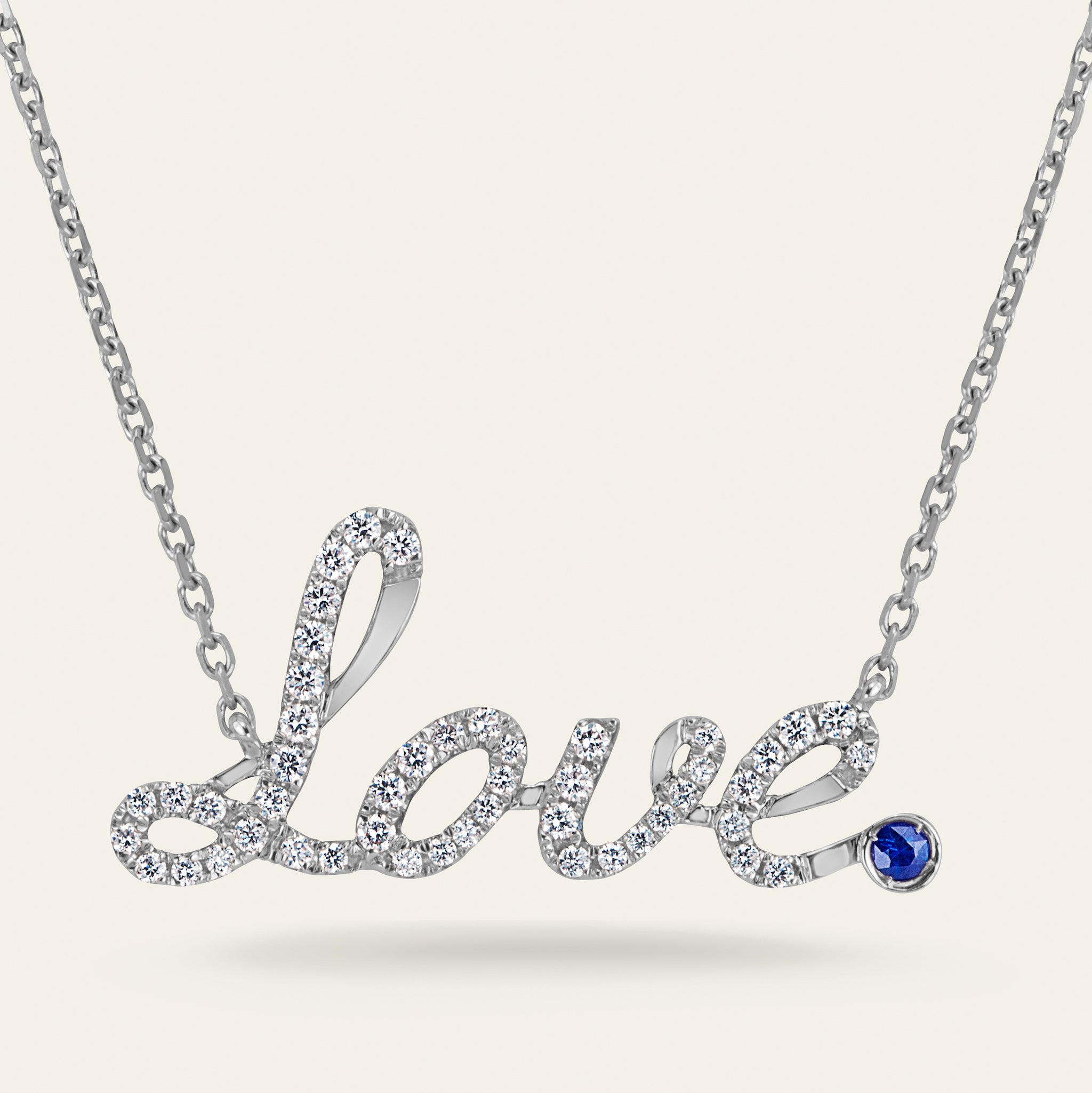 You Are You Love Diamond Necklace_White Gold_ Sapphire_White Diamonds_3