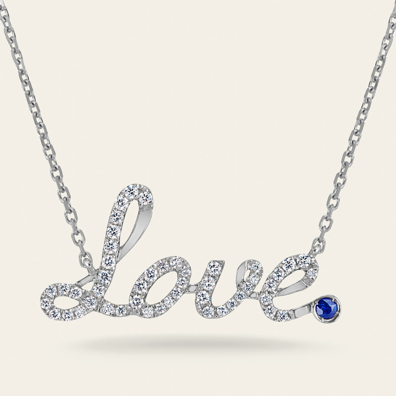 You Are You Love Diamond Necklace_White Gold_ Sapphire_White Diamonds_3
