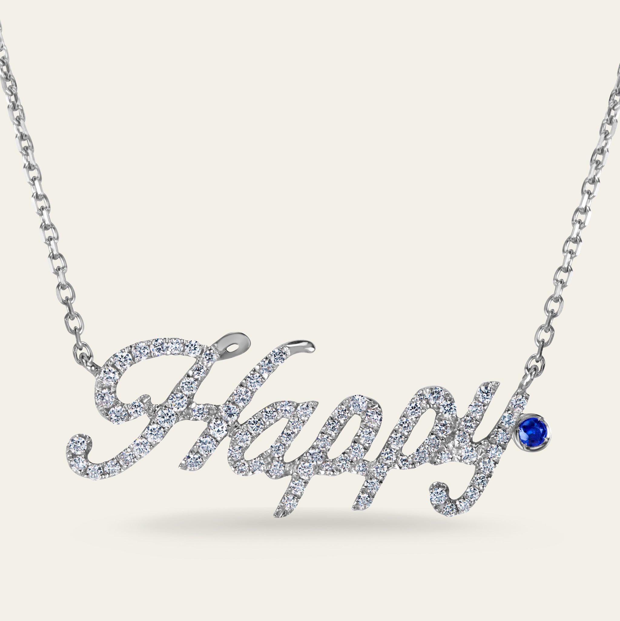 You Are You Happy Diamond Necklace_White Gold_ Sapphire_White Diamonds_2