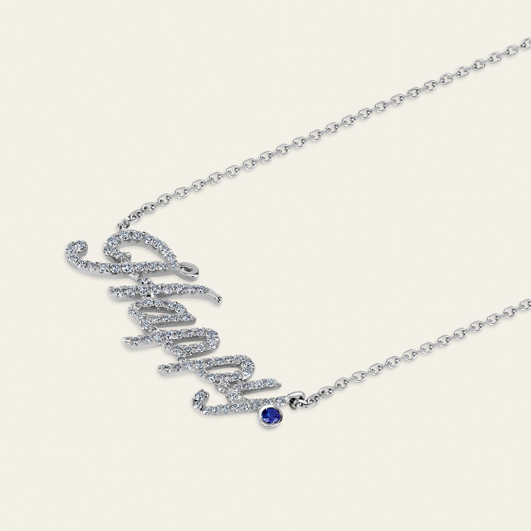 You Are You Happy Diamond Necklace_White Gold_ Sapphire_White Diamonds_3