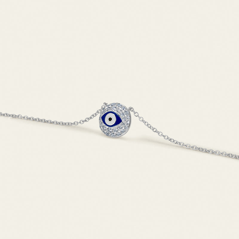 Evil Eye Diamond Necklace_White Gold_White Diamonds_2