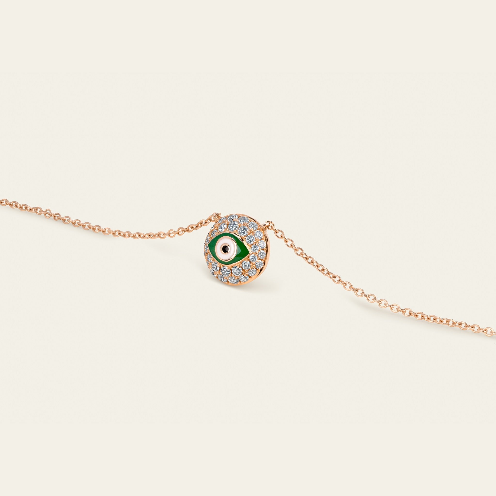 Evil Eye Diamond Necklace_Rose Gold_White Diamonds_2
