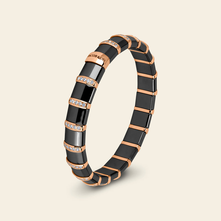 Hematite Bracelet_Rose Gold_White Diamonds_2