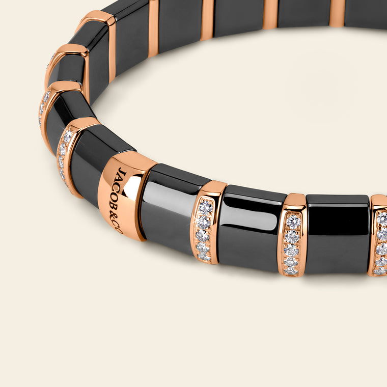 Hematite Bracelet_Rose Gold_White Diamonds_3