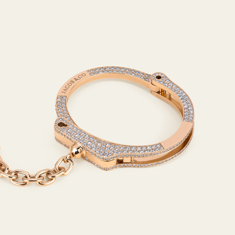 Skinny Handcuff With Diamond Knobs – Borgioni LLC