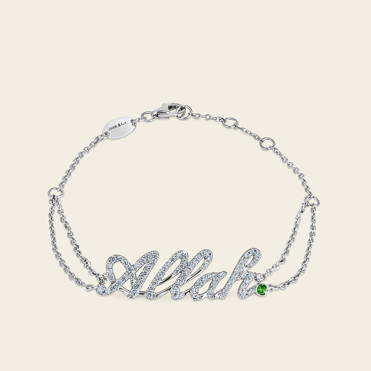 Sharq Diamond Bracelet_White Gold_Green Topaz_White Diamonds_1