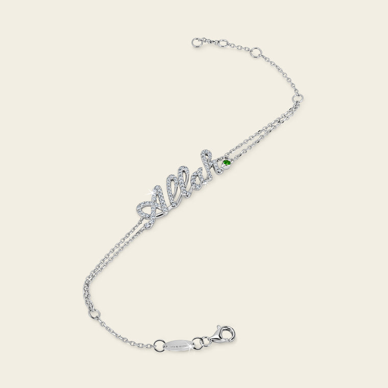 Sharq Diamond Bracelet_White Gold_Green Topaz_White Diamonds_3