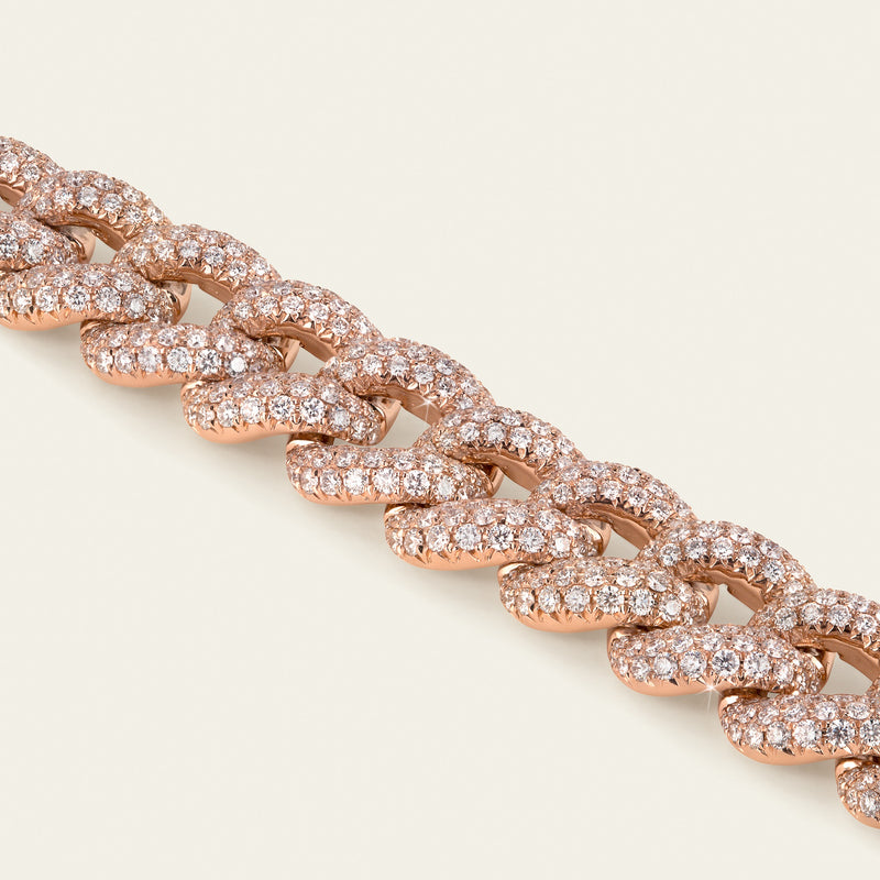 Cuban Link Bracelet_Rose Gold_White Diamonds_3