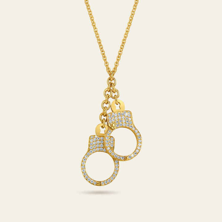 Love Lockdown Diamond Cuff Necklace_Yellow Gold_White Diamonds_1