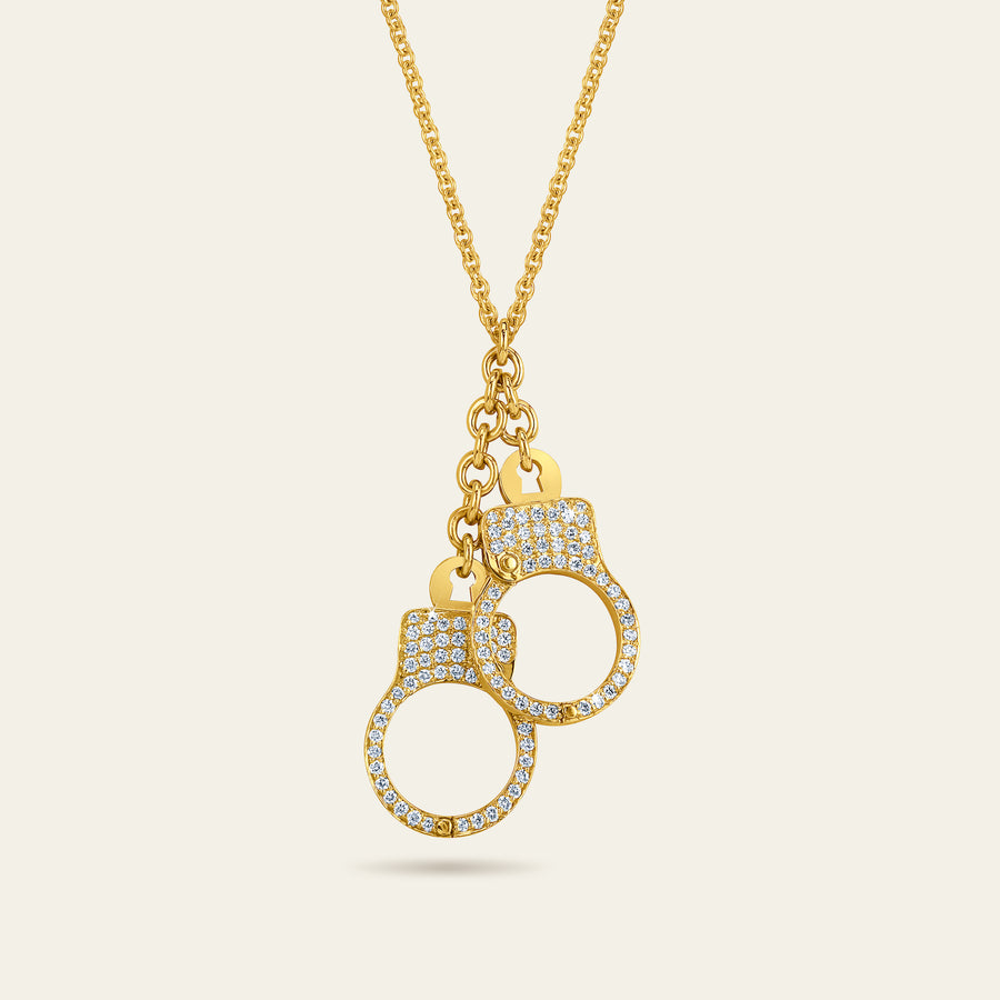Love Lockdown Diamond Cuff Necklace_Yellow Gold_White Diamonds_1