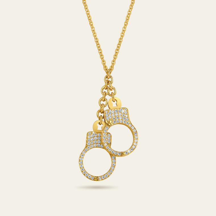Love Lockdown Diamond Cuff Necklace_Yellow Gold_White Diamonds_1