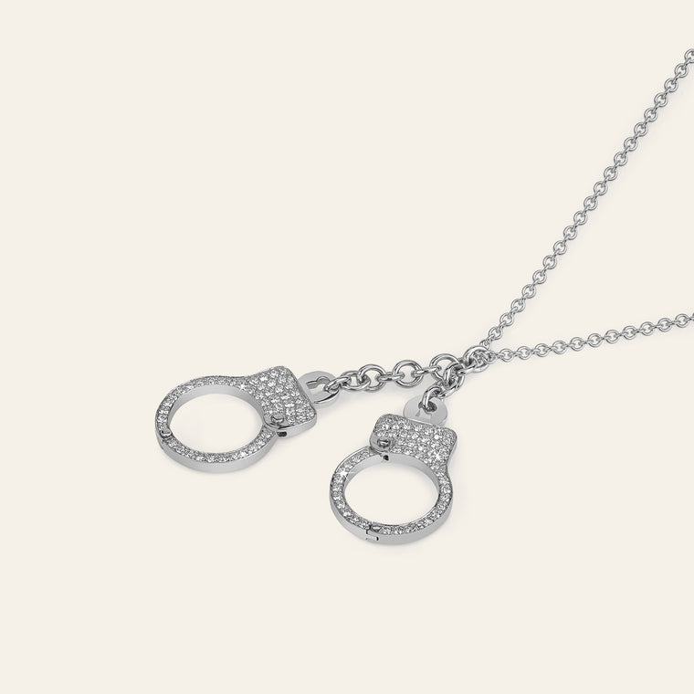 Love Lockdown Diamond Cuff Necklace_White Gold_White Diamonds_2