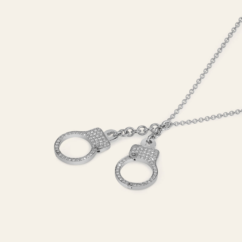 Love Lockdown Diamond Cuff Necklace_White Gold_White Diamonds_2