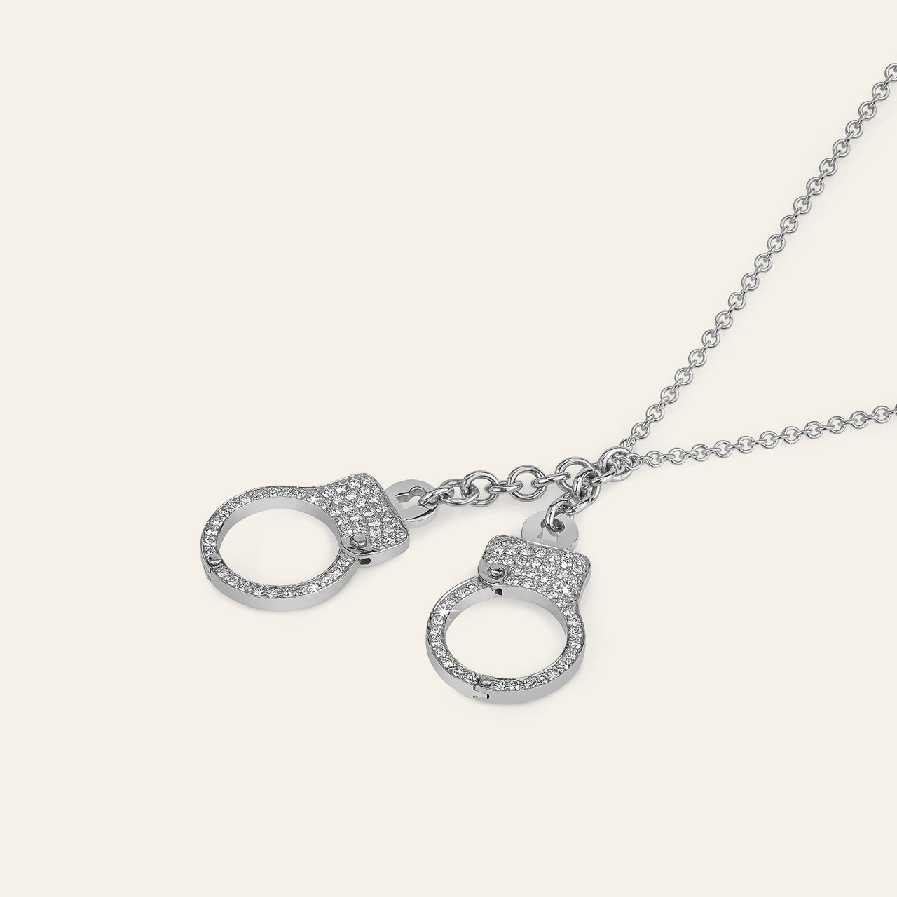 Love Lockdown Diamond Cuff Necklace_White Gold_White Diamonds_2