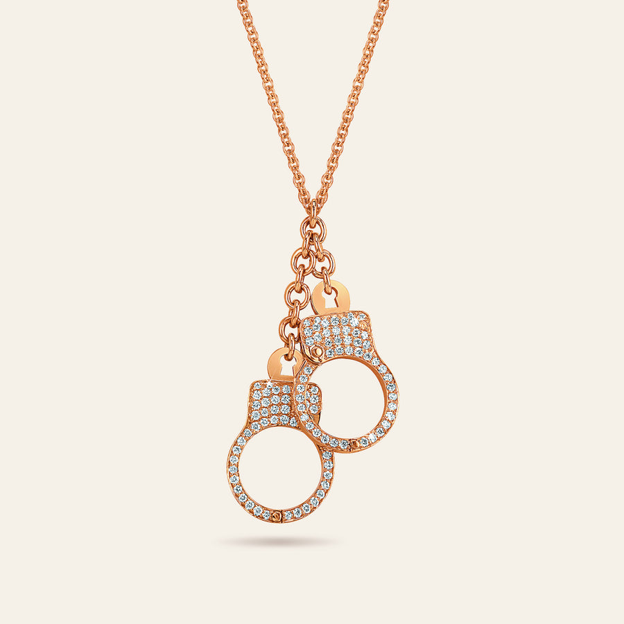 Love Lockdown Diamond Cuff Necklace_Rose Gold_White Diamonds_1
